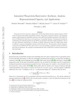 Linearized Wasserstein Barycenters: Synthesis, Analysis, Representational Capacity, and Applications
