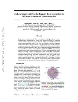 On Learning Multi-Modal Forgery Representation for Diffusion Generated Video Detection