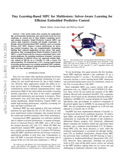 Tiny Learning-Based MPC for Multirotors: Solver-Aware Learning for Efficient Embedded Predictive Control