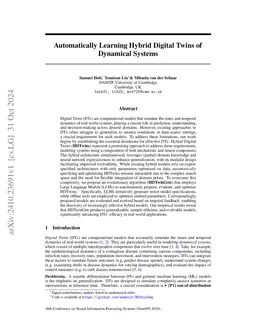 Automatically Learning Hybrid Digital Twins of Dynamical Systems