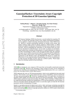 GaussianMarker: Uncertainty-Aware Copyright Protection of 3D Gaussian
  Splatting