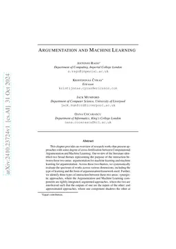 Argumentation and Machine Learning