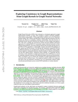 Exploring Consistency in Graph Representations:from Graph Kernels to
  Graph Neural Networks
