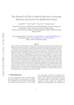 The Potential of LLMs in Medical Education: Generating Questions and Answers for Qualification Exams