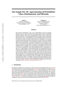One Sample Fits All: Approximating All Probabilistic Values
  Simultaneously and Efficiently