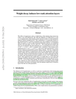 Weight decay induces low-rank attention layers