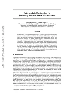 Deterministic Exploration via Stationary Bellman Error Maximization