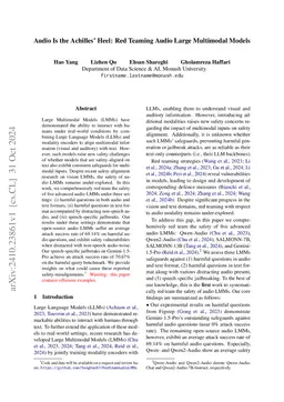 Audio Is the Achilles' Heel: Red Teaming Audio Large Multimodal Models