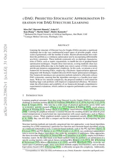 $ψ$DAG: Projected Stochastic Approximation Iteration for DAG
  Structure Learning