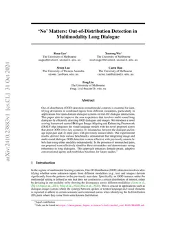 Ño' Matters: Out-of-Distribution Detection in Multimodality Long
  Dialogue