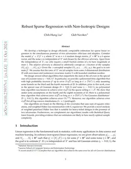 Robust Sparse Regression with Non-Isotropic Designs