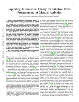 Exploiting Information Theory for Intuitive Robot Programming of Manual Activities