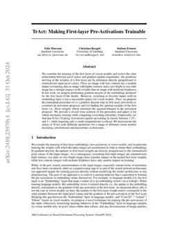 TrAct: Making First-layer Pre-Activations Trainable