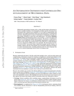 An Information Criterion for Controlled Disentanglement of Multimodal Data