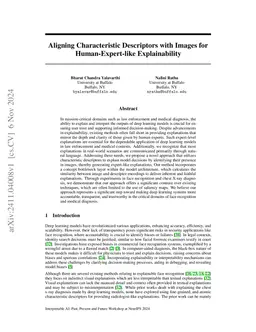 Aligning Characteristic Descriptors with Images for Human-Expert-like
  Explainability