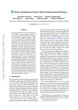 Beemo: Benchmark of Expert-edited Machine-generated Outputs