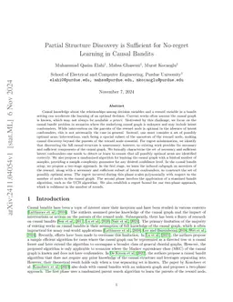 Partial Structure Discovery is Sufficient for No-regret Learning in
  Causal Bandits