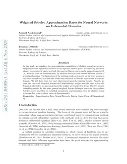 Weighted Sobolev Approximation Rates for Neural Networks on Unbounded
  Domains