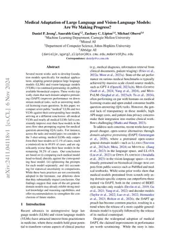 Medical Adaptation of Large Language and Vision-Language Models: Are We
  Making Progress?