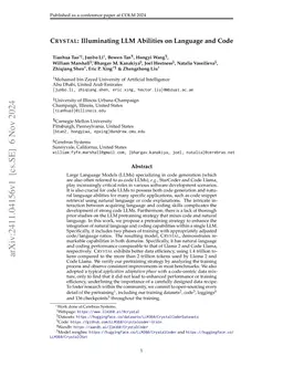 Crystal: Illuminating LLM Abilities on Language and Code