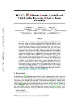 DiMSUM: Diffusion Mamba -- A Scalable and Unified Spatial-Frequency Method for Image Generation