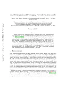 ION-C: Integration of Overlapping Networks via Constraints