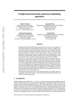 Graph neural networks and non-commuting operators