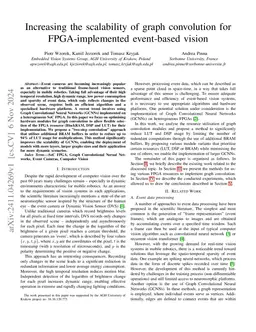 Increasing the scalability of graph convolution for FPGA-implemented
  event-based vision
