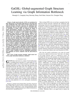GaGSL: Global-augmented Graph Structure Learning via Graph Information
  Bottleneck