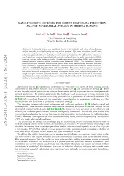 Game-Theoretic Defenses for Robust Conformal Prediction Against Adversarial Attacks in Medical Imaging