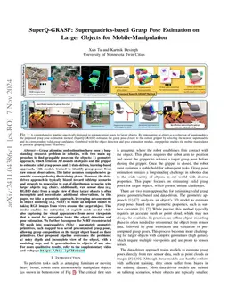 SuperQ-GRASP: Superquadrics-based Grasp Pose Estimation on Larger Objects for Mobile-Manipulation