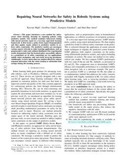 Repairing Neural Networks for Safety in Robotic Systems using Predictive
  Models