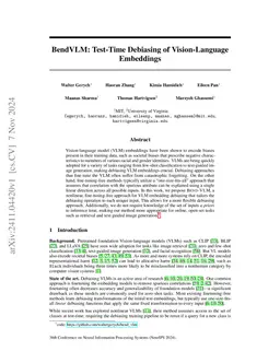 BendVLM: Test-Time Debiasing of Vision-Language Embeddings