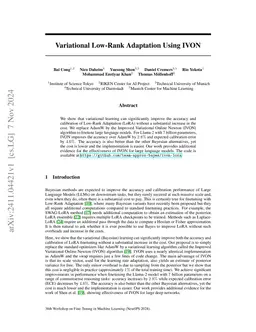 Variational Low-Rank Adaptation Using IVON