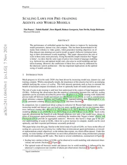 Scaling Laws for Pre-training Agents and World Models