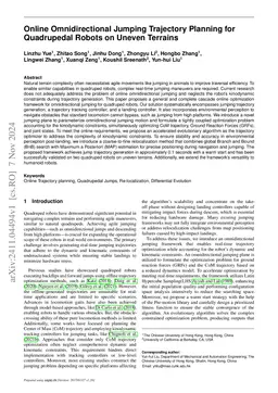 Online Omnidirectional Jumping Trajectory Planning for Quadrupedal
  Robots on Uneven Terrains