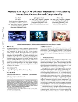 Memory Remedy: An AI-Enhanced Interactive Story Exploring Human-Robot
  Interaction and Companionship