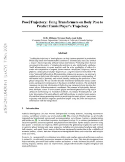 Pose2Trajectory: Using Transformers on Body Pose to Predict Tennis
  Player's Trajectory