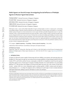 Multi-Agents are Social Groups: Investigating Social Influence of Multiple Agents in Human-Agent Interactions
