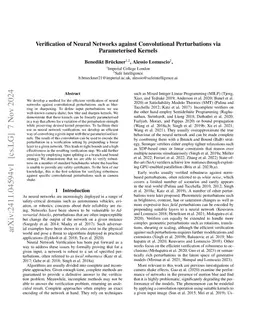 Verification of Neural Networks against Convolutional Perturbations via Parameterised Kernels