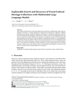 Explainable Search and Discovery of Visual Cultural Heritage Collections
  with Multimodal Large Language Models