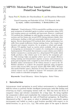 MPVO: Motion-Prior based Visual Odometry for PointGoal Navigation