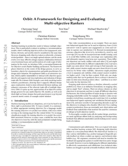 Orbit: A Framework for Designing and Evaluating Multi-objective Rankers