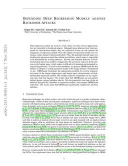 Defending Deep Regression Models against Backdoor Attacks