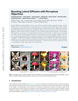 Boosting Latent Diffusion with Perceptual Objectives