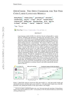 OpenCoder: The Open Cookbook for Top-Tier Code Large Language Models