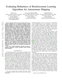 Evaluating Robustness of Reinforcement Learning Algorithms for
  Autonomous Shipping