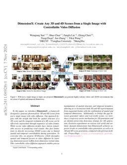 DimensionX: Create Any 3D and 4D Scenes from a Single Image with
  Controllable Video Diffusion