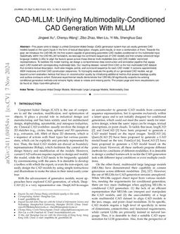 CAD-MLLM: Unifying Multimodality-Conditioned CAD Generation With MLLM