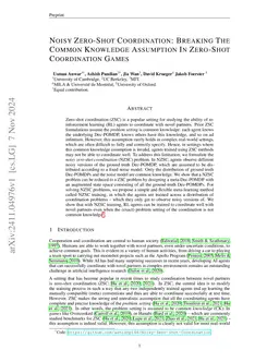 Noisy Zero-Shot Coordination: Breaking The Common Knowledge Assumption
  In Zero-Shot Coordination Games